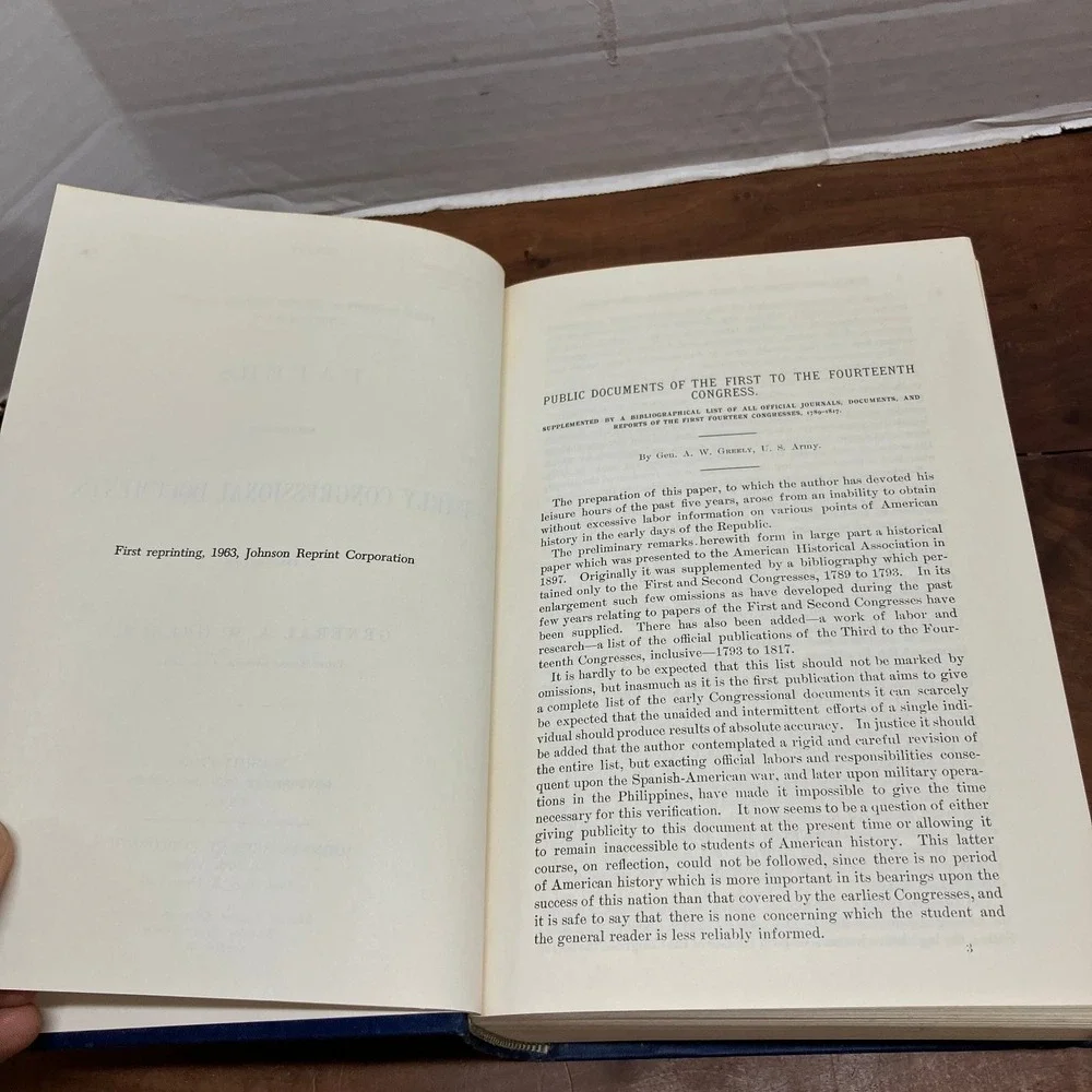 Public Documents 1789-1817 Greely 1963 Reprint Early Congressional Documents